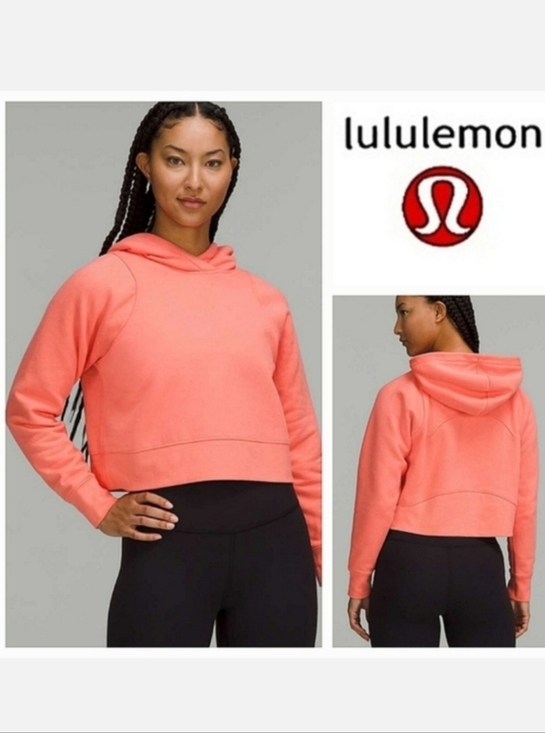 lululemon athletica Tops - Lululemon Loungeful Cropped Hoodie in Raspberry Cream Sz 4 Small